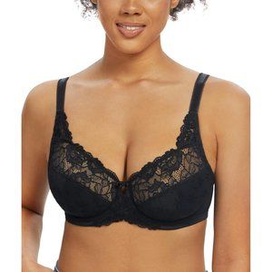 Women's Full Coverage Lace Floral Comfort Unpadded Underwire Everyday Bra